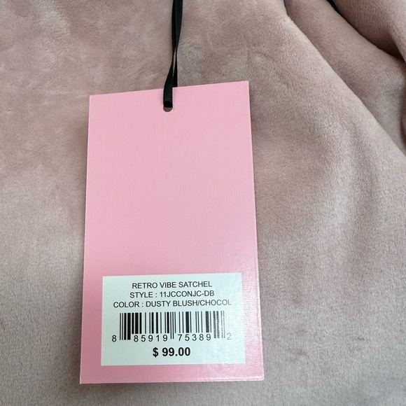 NWT Juicy Couture Retro Vibe Satchel - Dusty Blush/ Chocolate - Picture 3 of 4